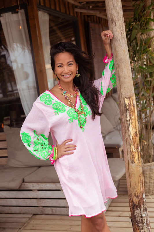 Rosa Green Printed Dress S26-308