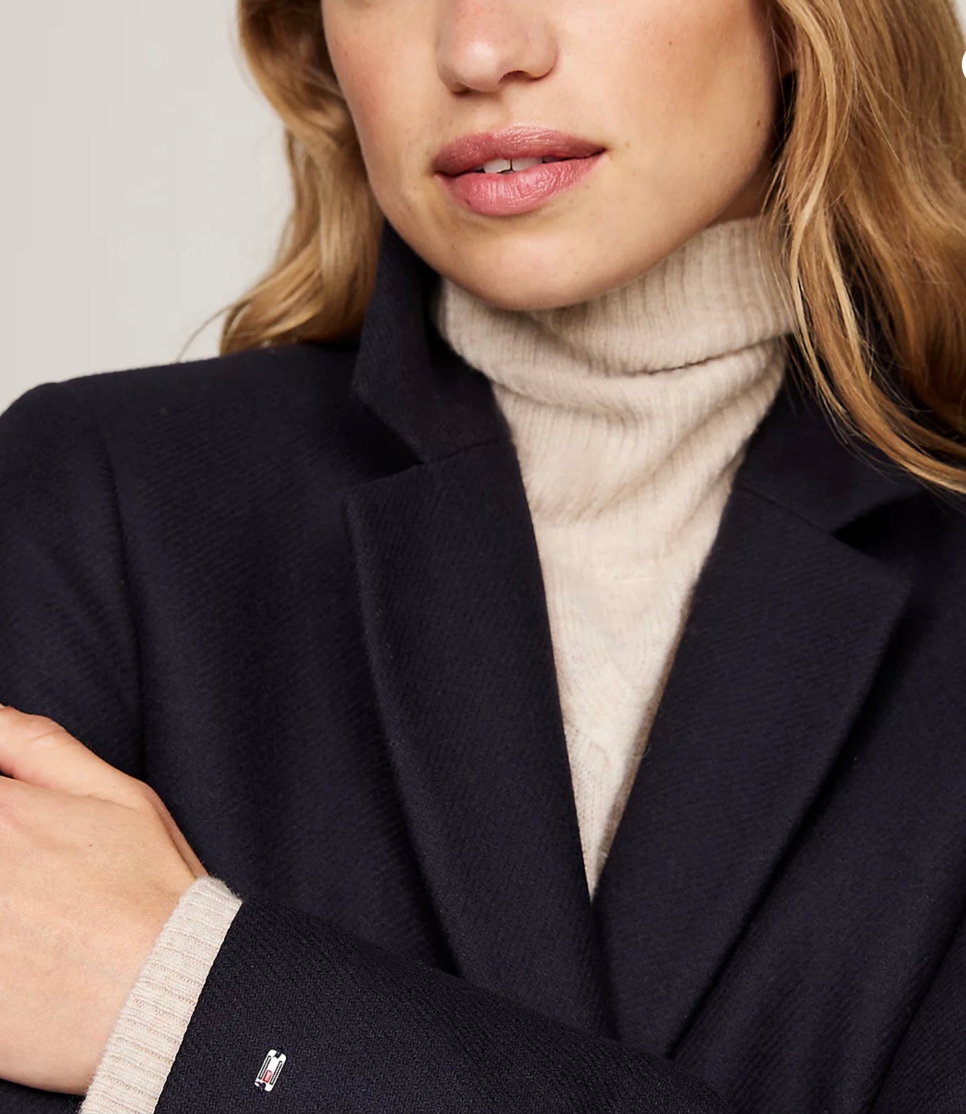 Navy classic wool coat