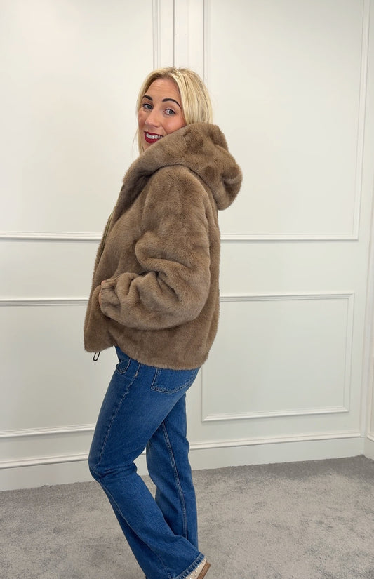 Reversible faux fur jacket