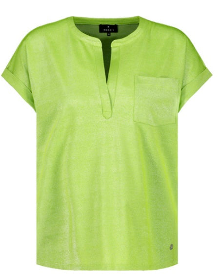 Lime green shimmer top (Size UK 8,18)