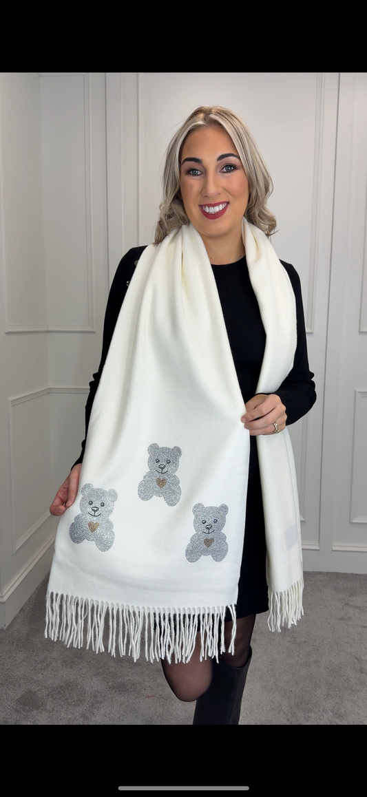 Bear scarf - White