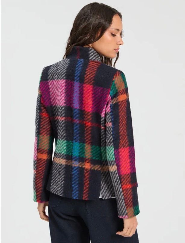 Plaid Multi Colour Wool Jacket