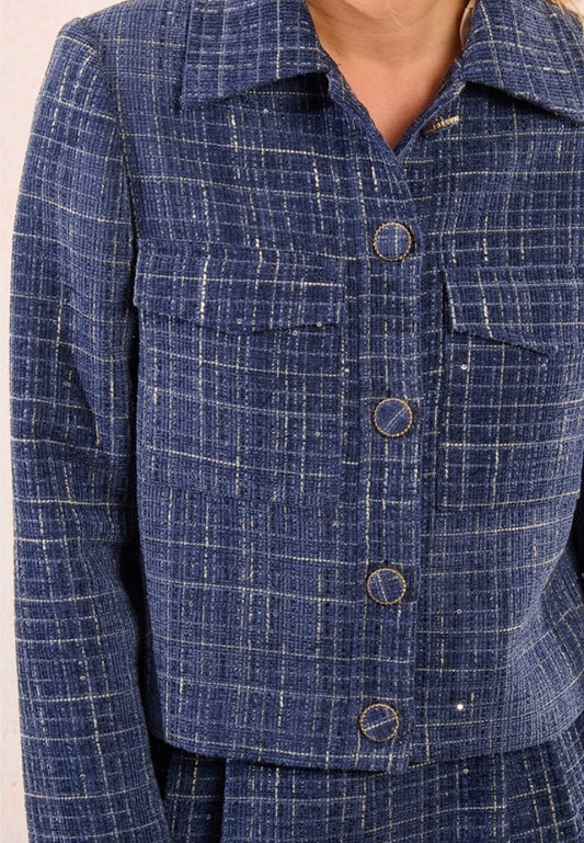 Molly ladies denim blue woven jacket