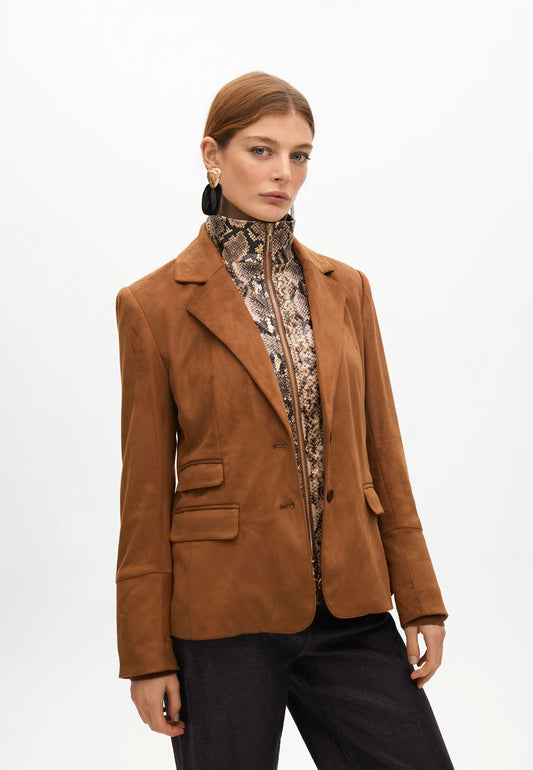 Snake print suede jacket
