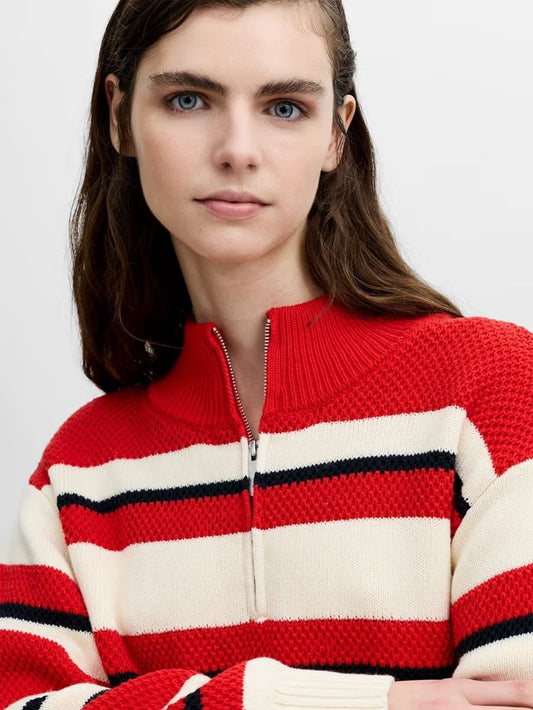 Varli stripe 1/2 zip