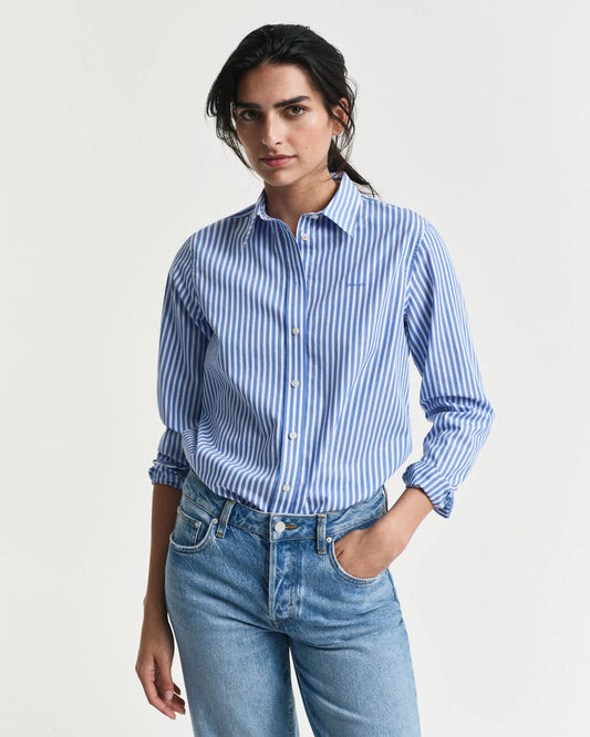 Perfect blue poplin striped shirt