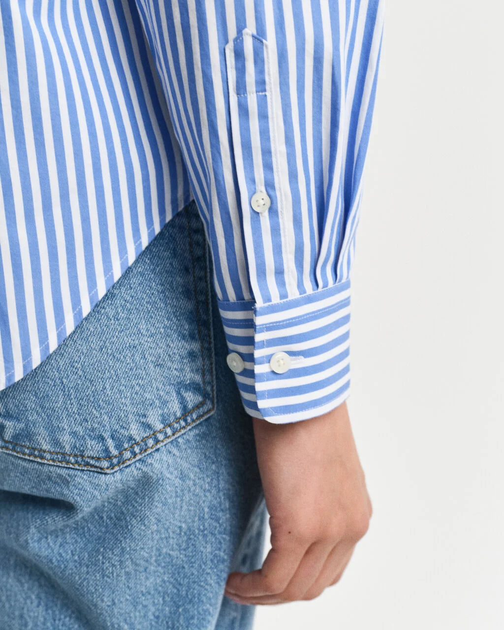 Perfect blue poplin striped shirt