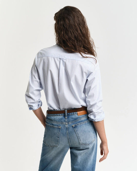 Poplin striped shirt Light blue