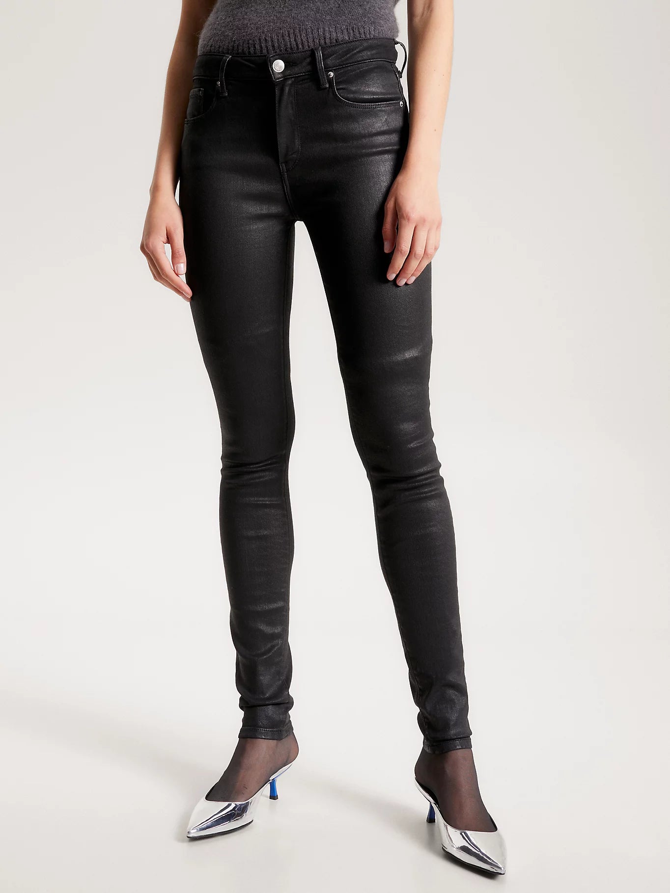COATED TH FLEX BLACK JEANS