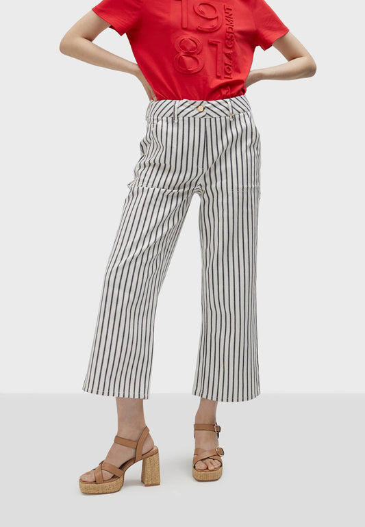 Cream stripe jeans