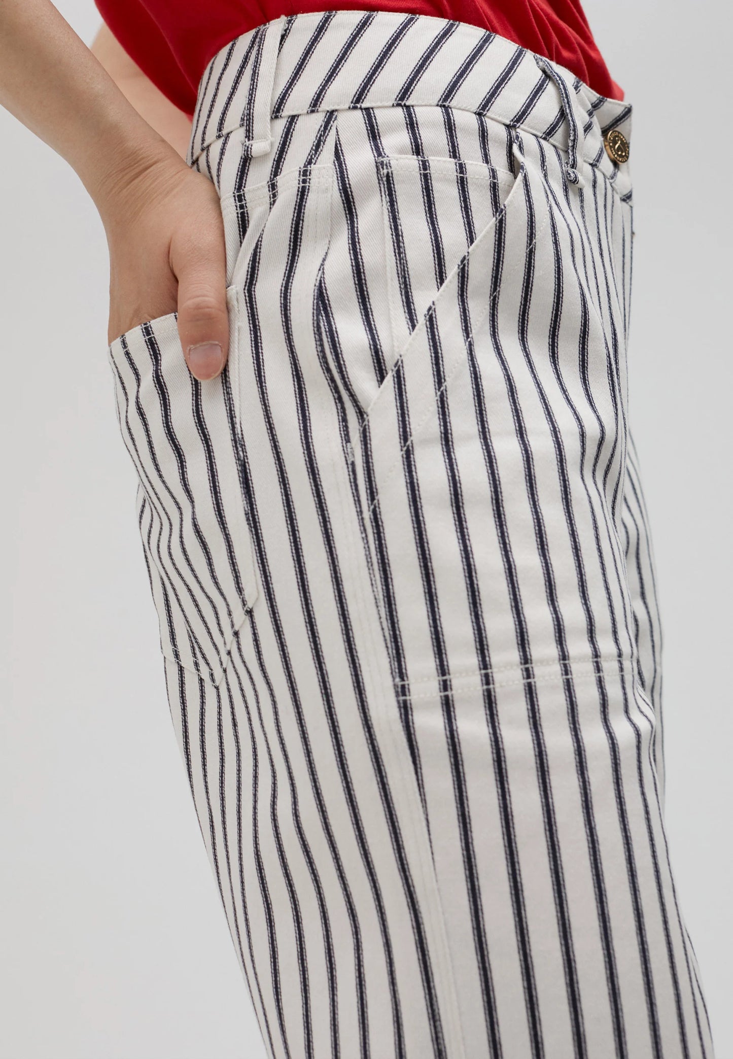 Cream stripe jeans