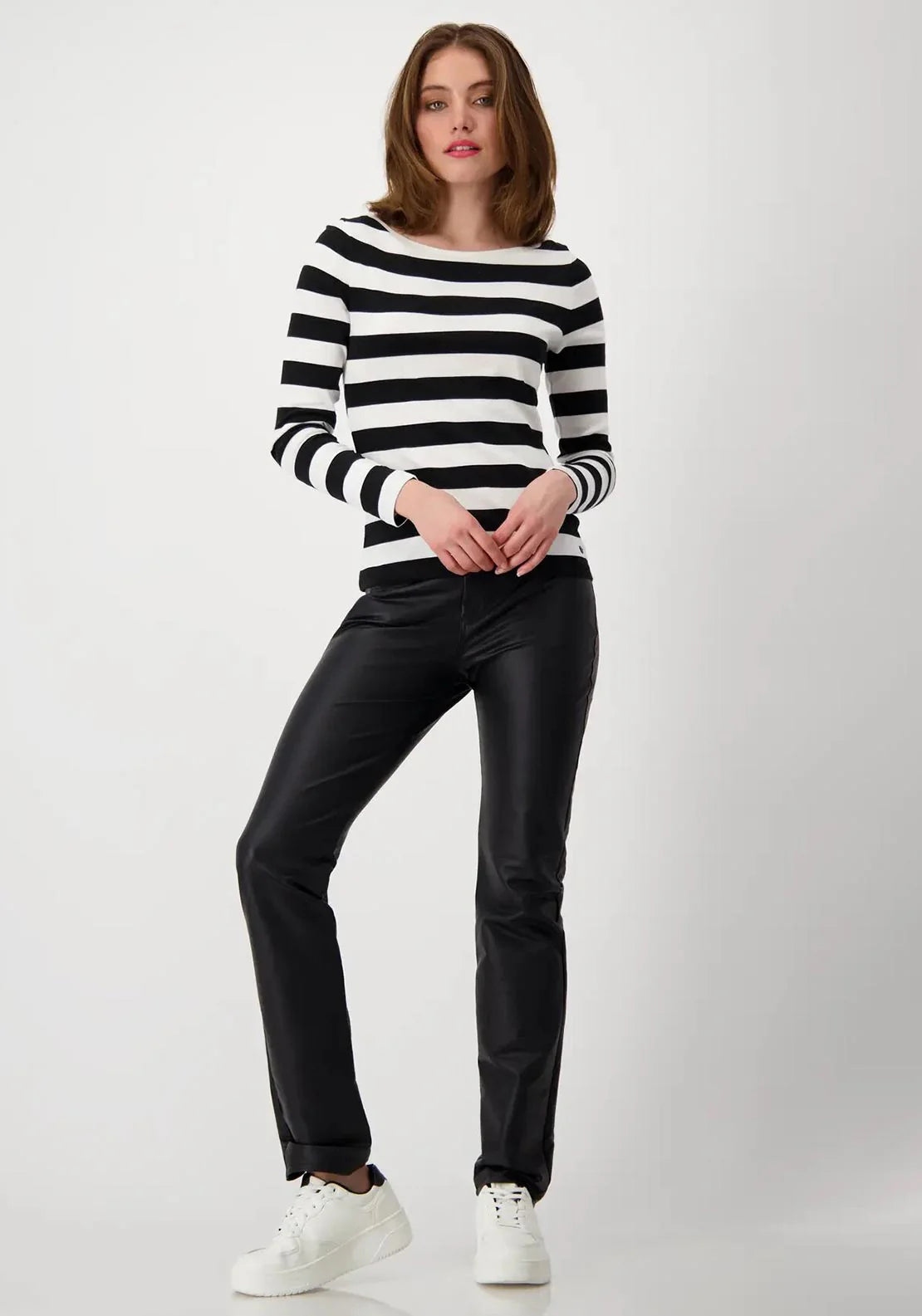 Black striped long sleeve top