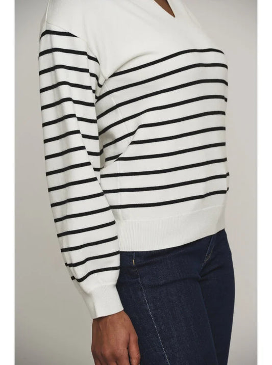 Eve cream/black stripe jumper