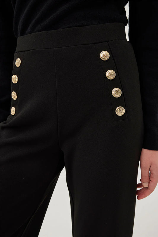 Black trouser gold buttons