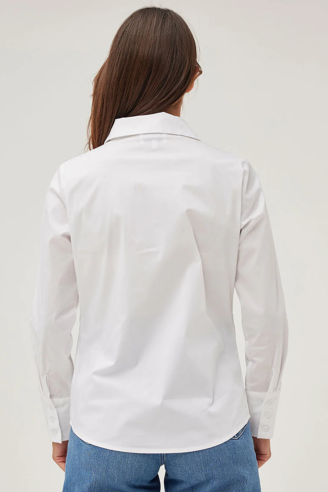 White shirt pearl trim