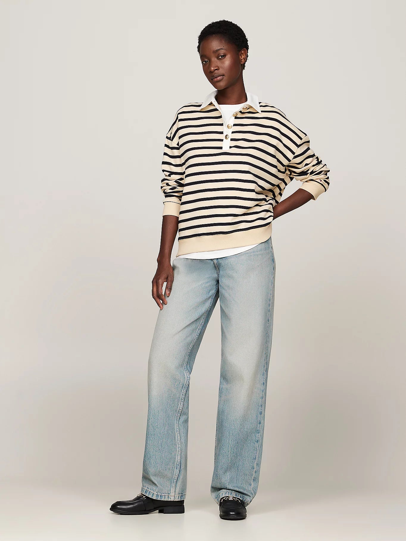 Breton stripe collar top