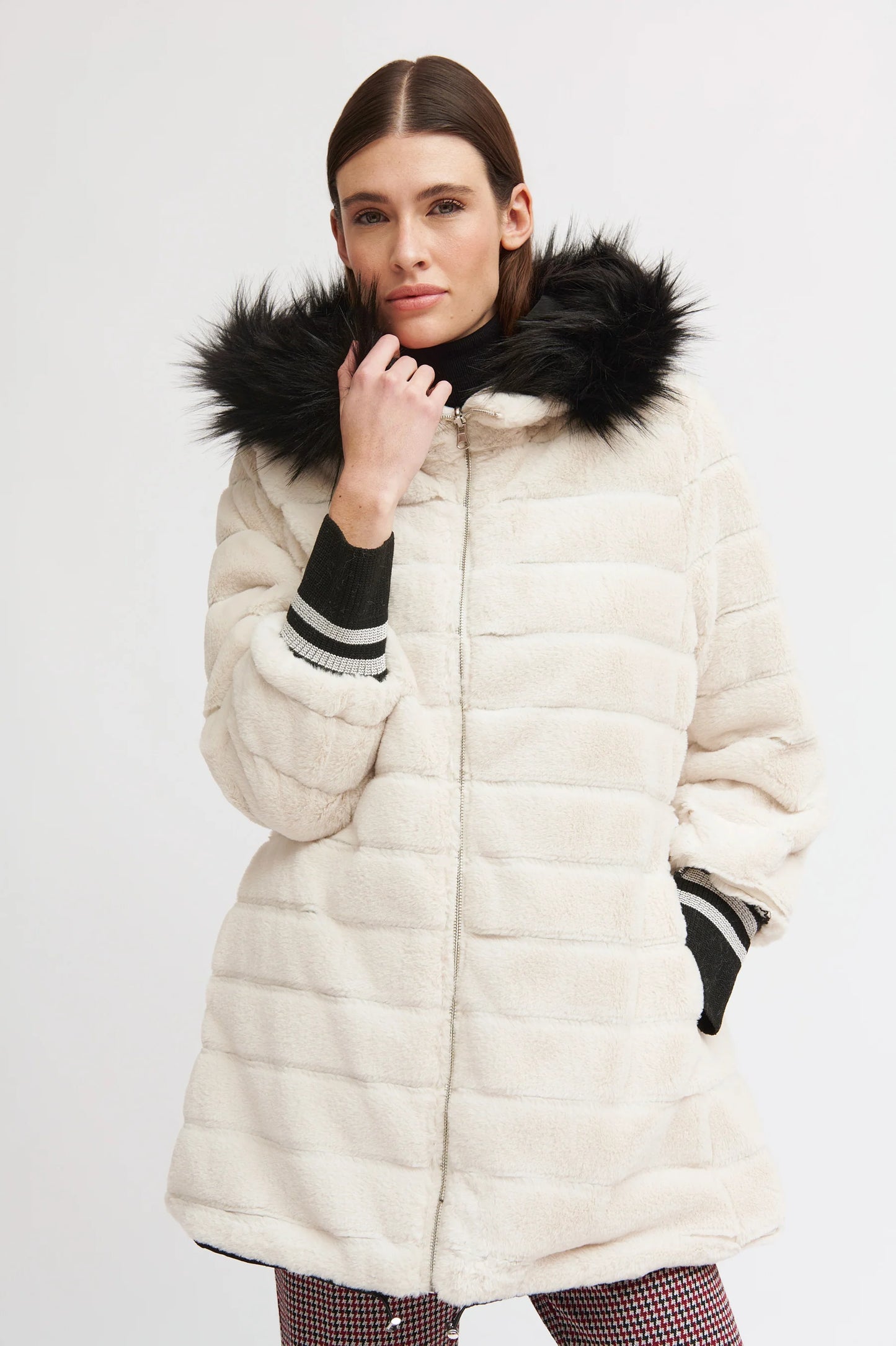 Reversible Caleo fur lined parka coat