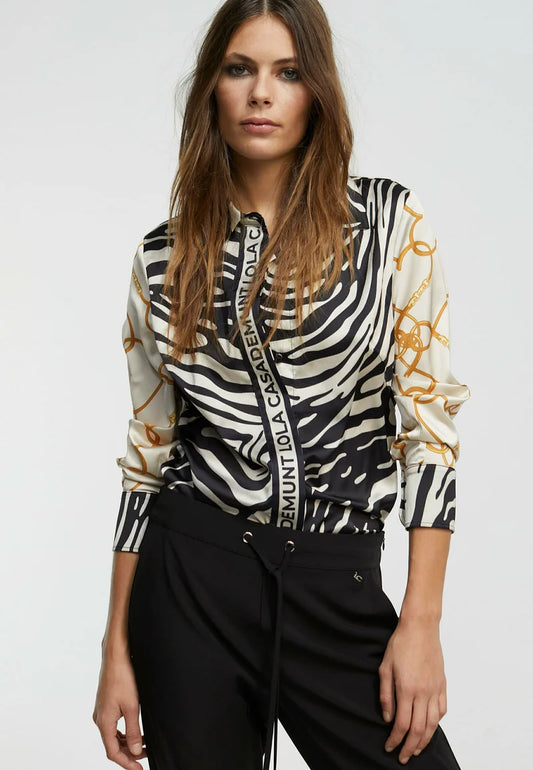 Black gold chain effect blouse