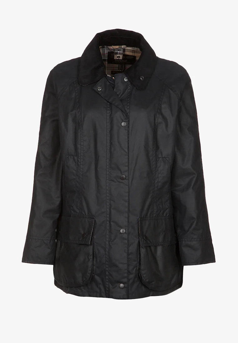 Classic Beadnell Wax Jacket -Navy