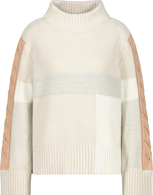 Sandshell cable sleeve  cotton blend sweater