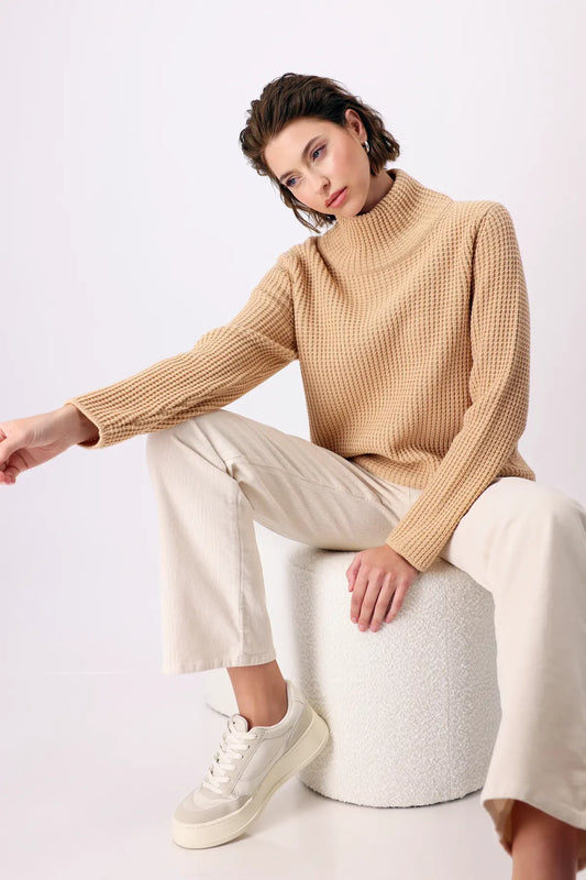 Peach waffle knit jumper