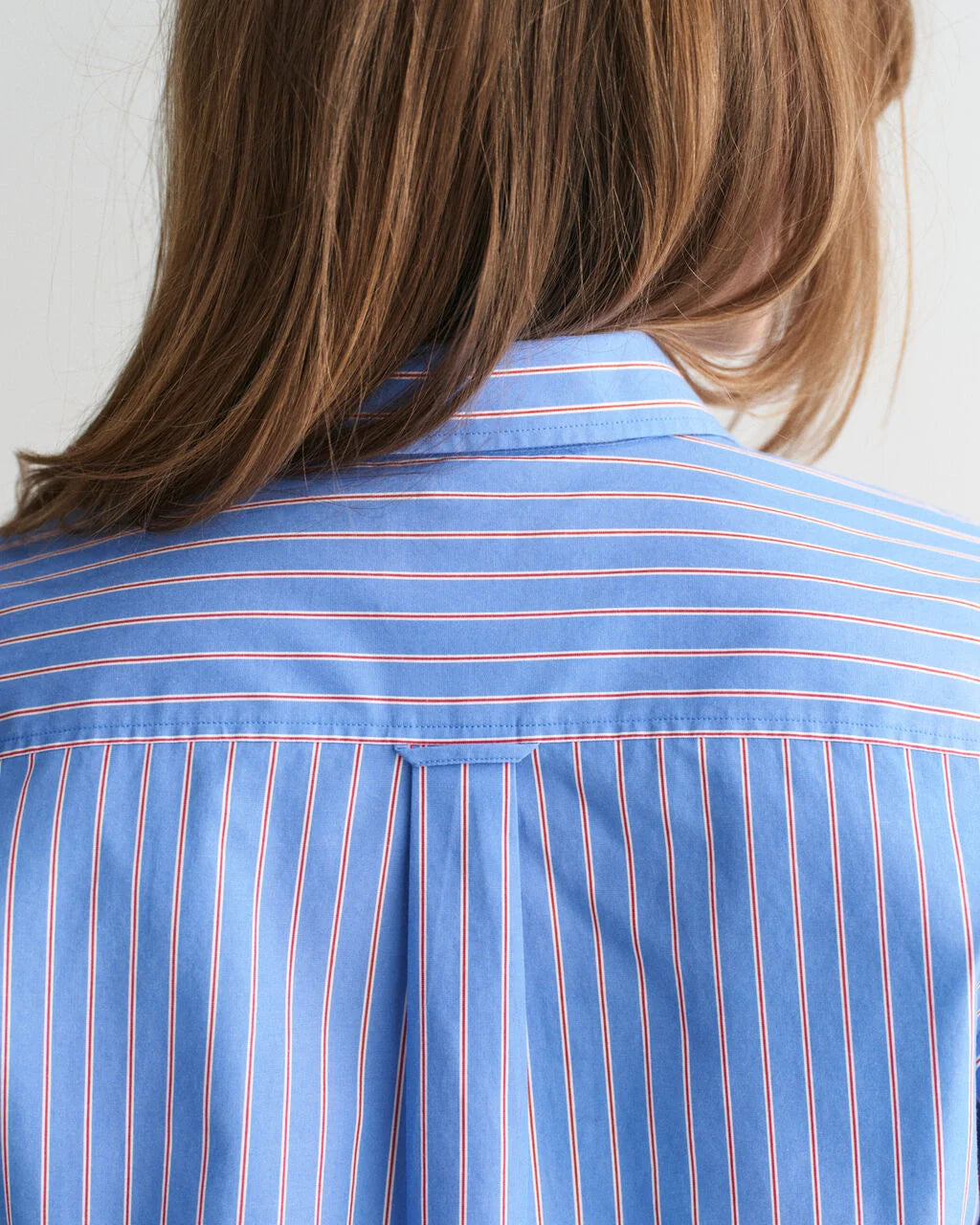 Regular Fit Striped Poplin Shirt-Blue