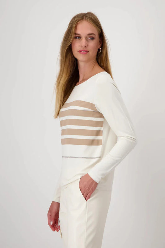 Camel stripe top