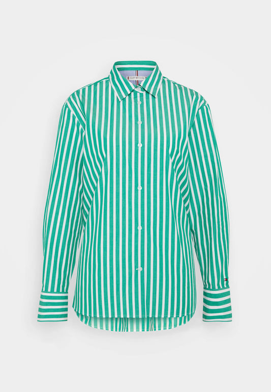 STRIPE EASY FIT SHIRT OLYMPIC GREEN