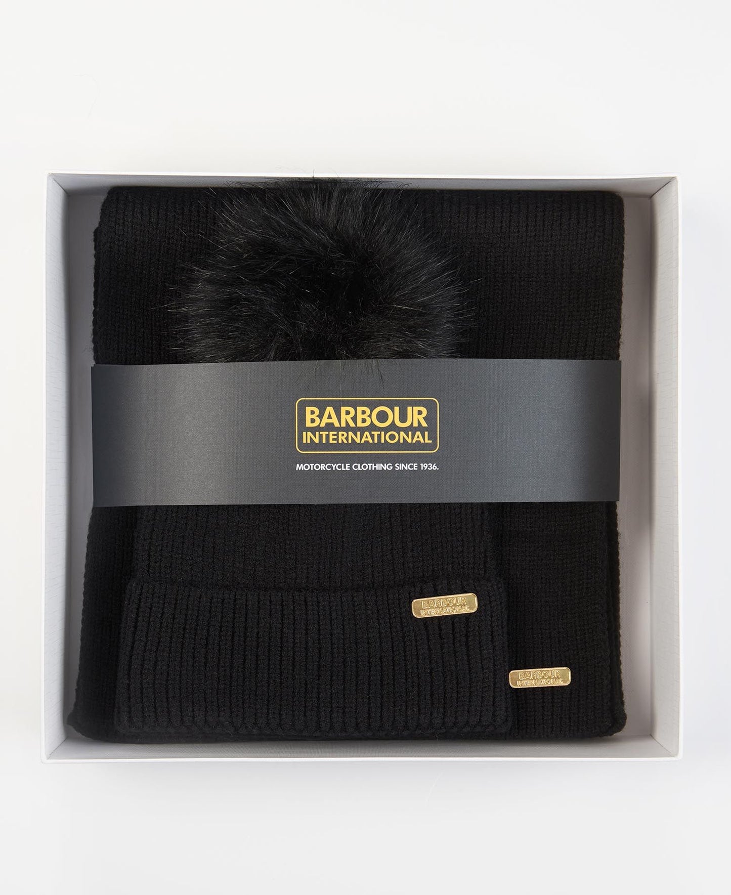 Mallory Beanie & Scarf Gift Set-Black