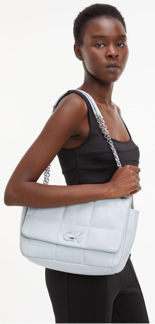 Re lock quilt shoulder bag pearl blue