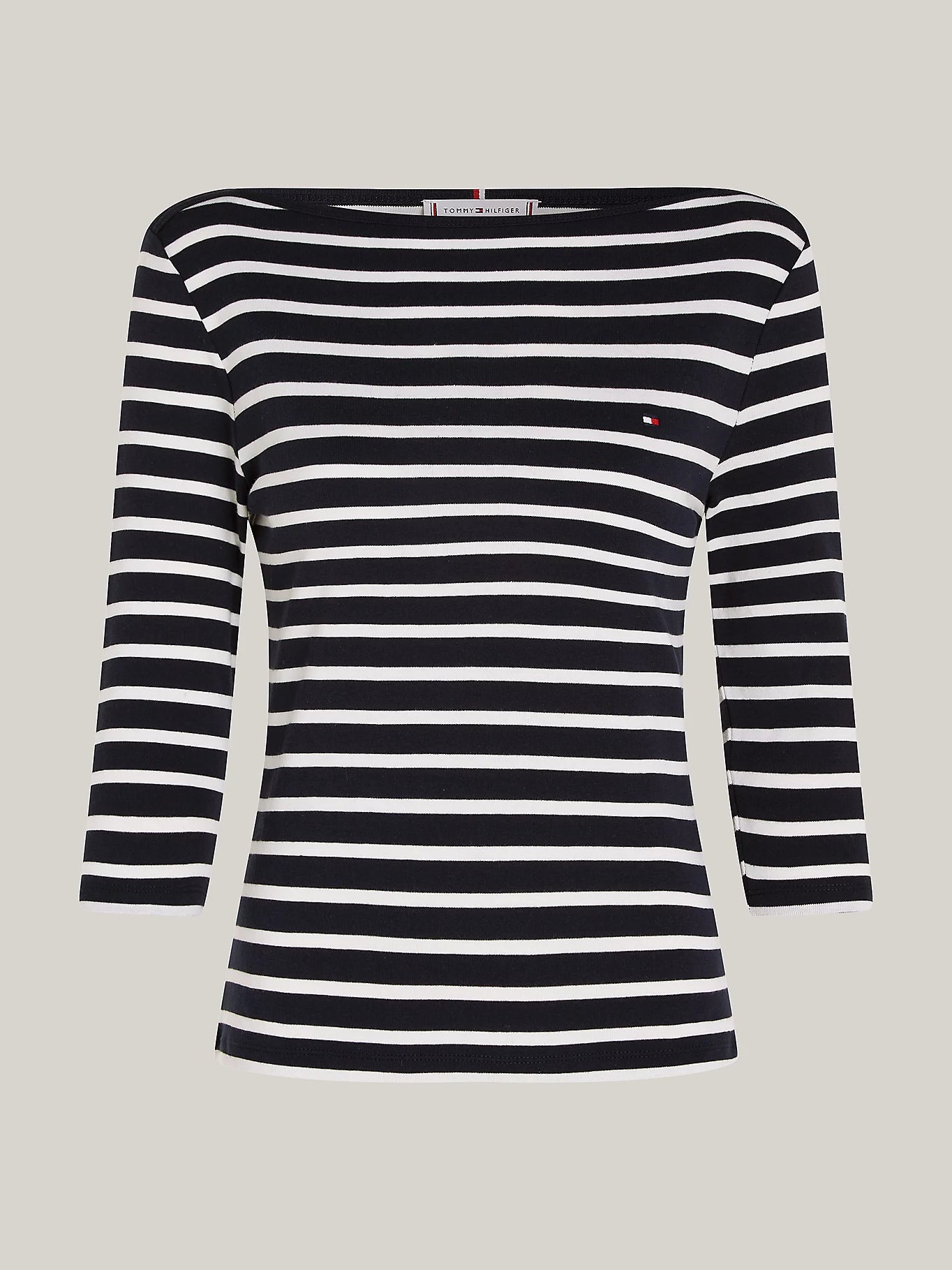 Breton THREE-QUARTER SLEEVE BOAT NECK T-SHIRT