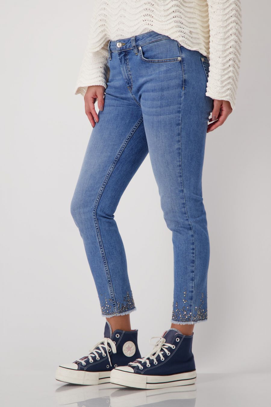 Trousers jeans with crystals