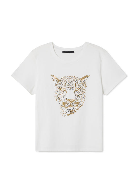 TIGER  GOLD EMBROIDERY T-SHIRT