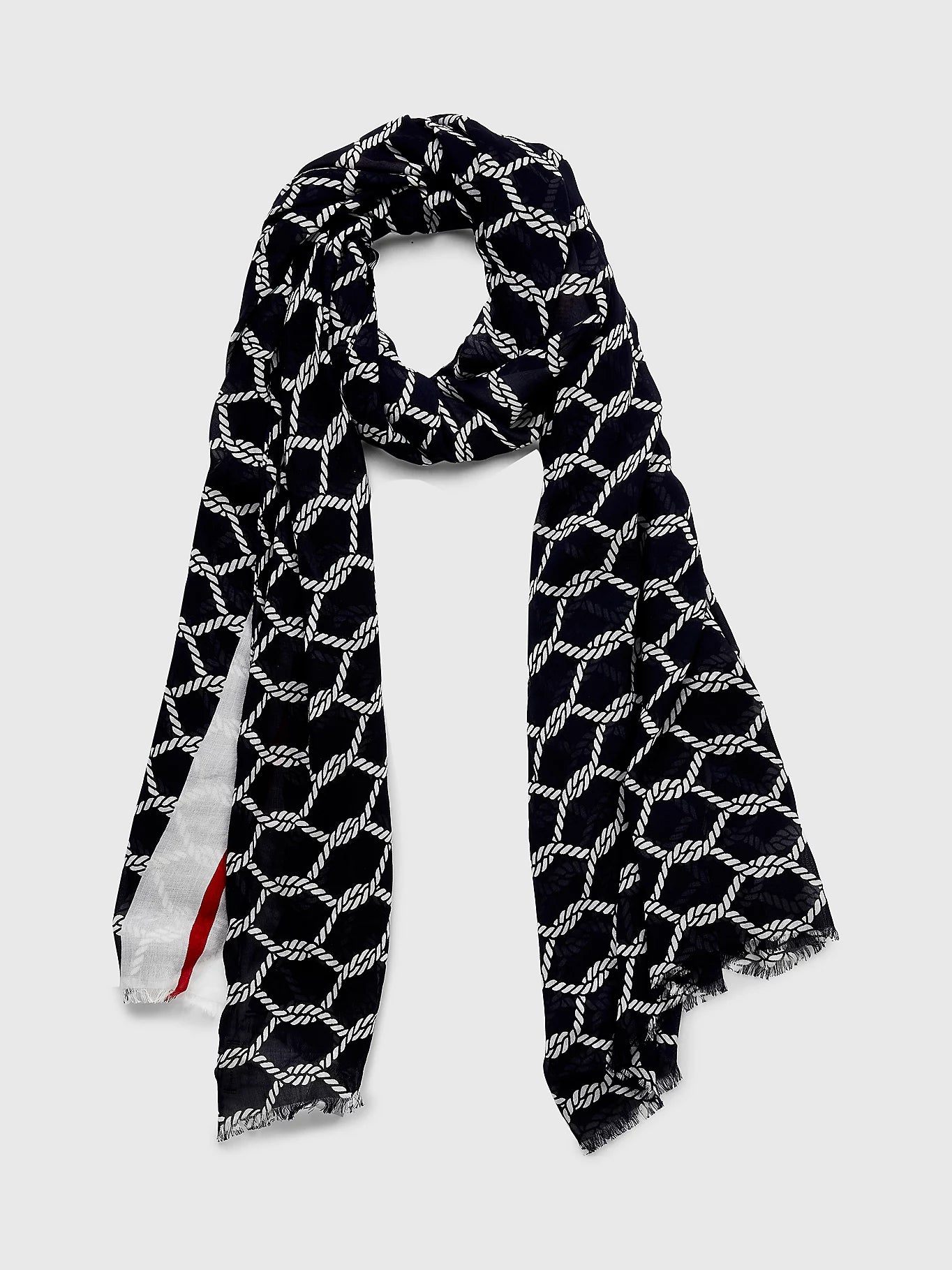 ROPE PRINT SCARF-NAVY