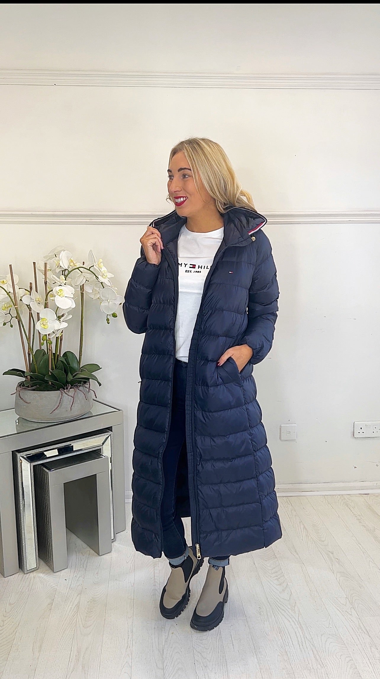 Essential  LW Maxi Coat - Navy