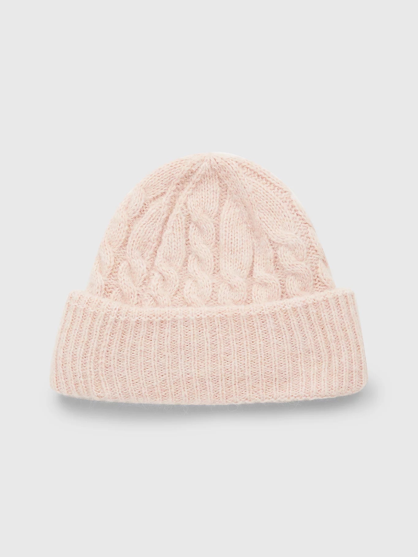 Cable Monogram Beanie-Pink