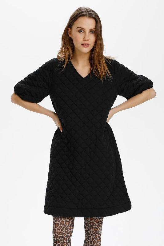 Esma Quilted Dress Black