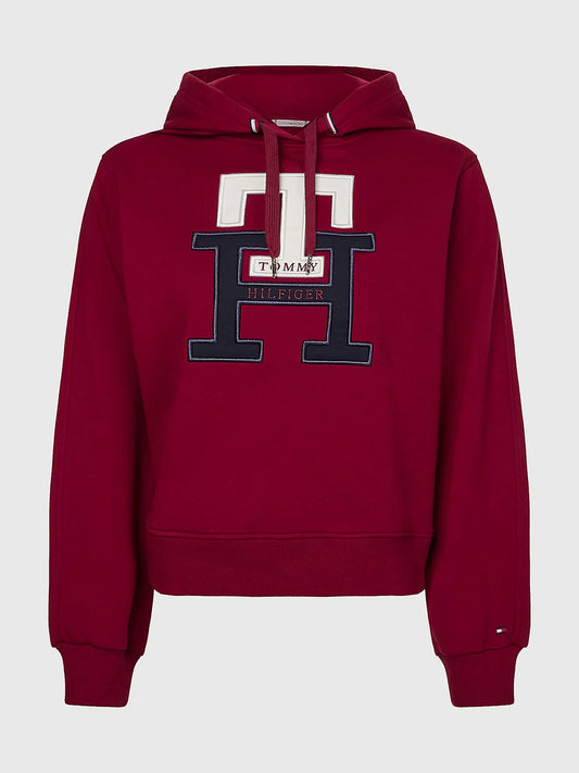 TH MONOGRAM APPLIQUÉ REGULAR FIT HOODY