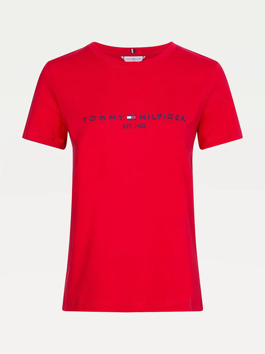 Essential Crew Neck Logo T-shirt- PRIMARY RED