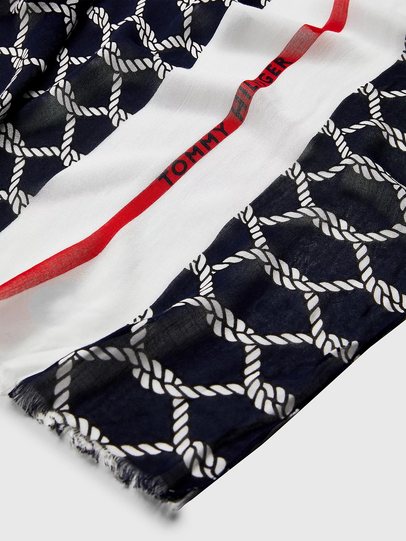 ROPE PRINT SCARF-NAVY