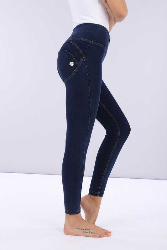 Mid waist Jeans/Jeggings pants Butt lifting Shaping - Dark Blue-Shop Now –  Shape Wear Shop