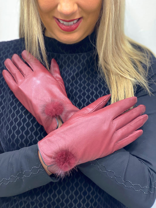 Wine -Leather Gloves