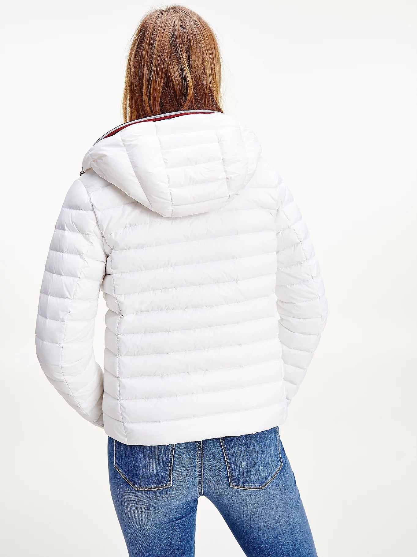 TOMMY HILFIGER-Down Filled Quilted Hooded Jacket-White
